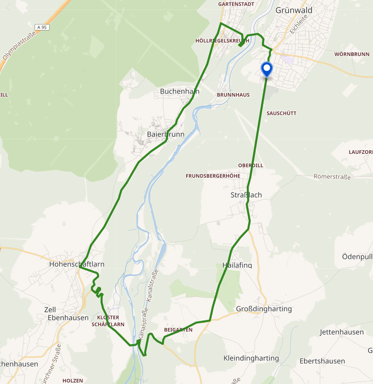 Streckenverlauf des Einzel-Strassenrennens 1972|300